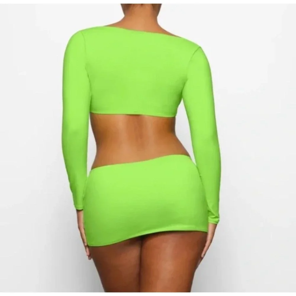 SKIMS Neon Green Recycled Swim Long Sleeve Shrug Top‎ 3X Cover Up